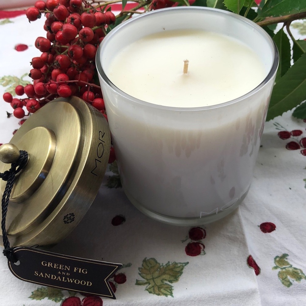 Large MOR Green Fig and Sandalwood Candle New!!